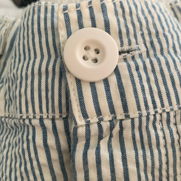 We The Free' Free People Cotton Seersucker White & blue striped Pull on Pants M - Picture 9 of 9